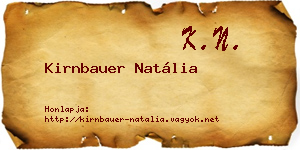Kirnbauer Natália névjegykártya